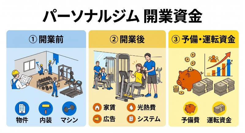 パーソナルジム開業に必要な資金
